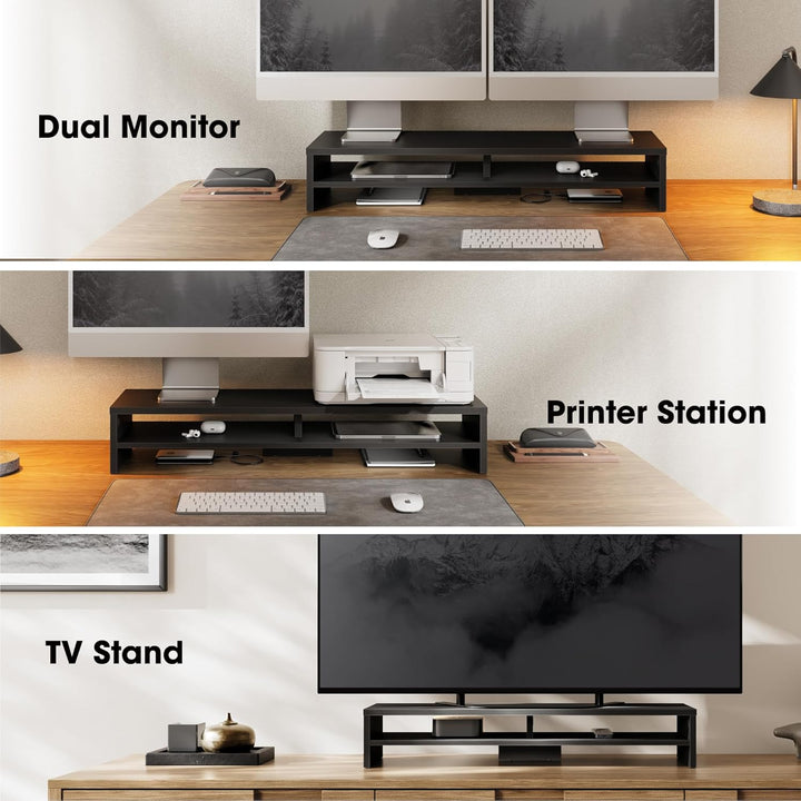 Fenge Dual Monitorständer Riser 2 Etagen Bildschirmständer für Computer PC Laptop Drucker TV, Schrei
