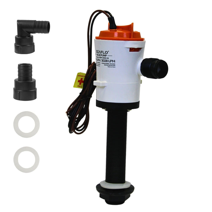 SEAFLO Luftsprudler Livewell Pumpe, 12 V, 800 GPH, tauchfähig, abnehmbare Kartusche (gerade) Straigh