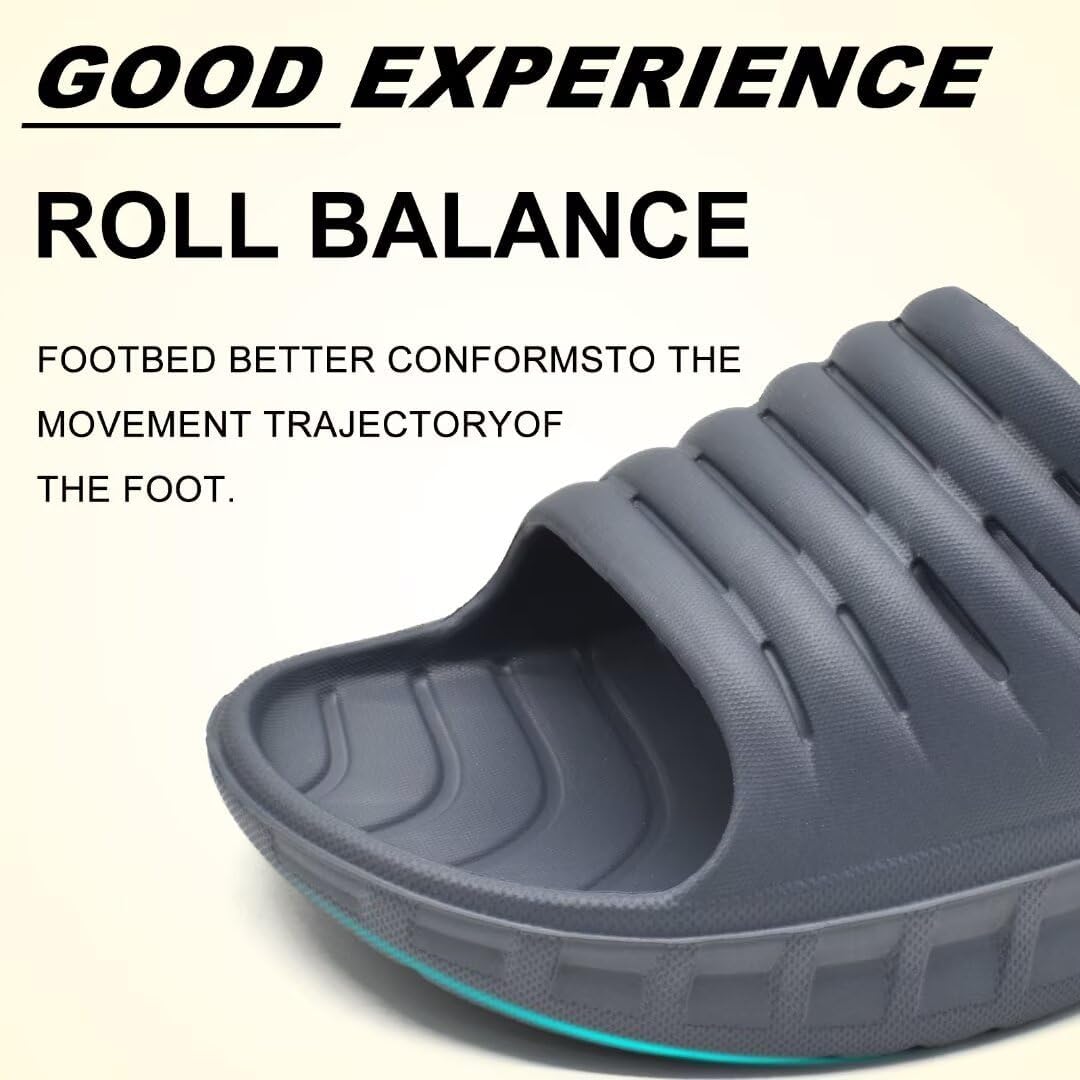 KuaiLu Recovery Sandalen Herren Bequeme Plantarfasziitis Schlappen Orthopädische Offene Zehen Männer