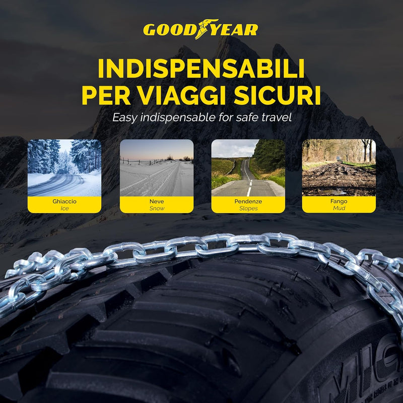 Goodyear 77900: "G9" Schneeketten, 9 mm, Grösse 20, Zertifizierung TUV und ÖNORM, 20