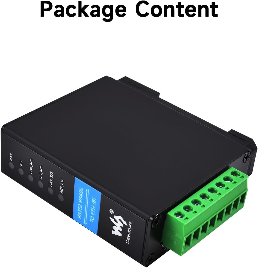 Waveshare RS232 RS485 to RJ45 Ethernet Serial Server Dual Channels Independent Operation Dual Ethern