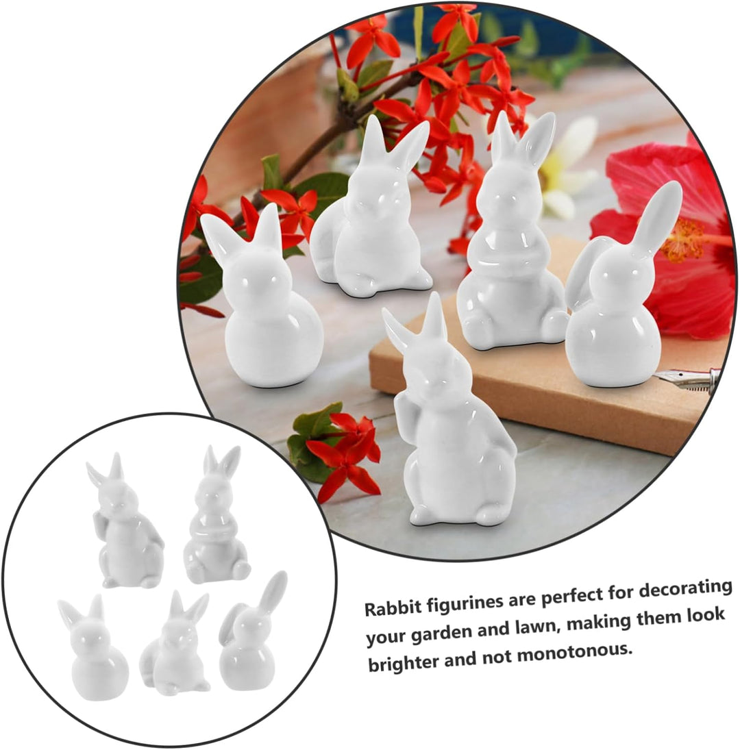 5st Kaninchen Aus Keramik Heimzubehör Strumpf Stuffer Leckereien Klein Miniatur-hase Häschen-statue