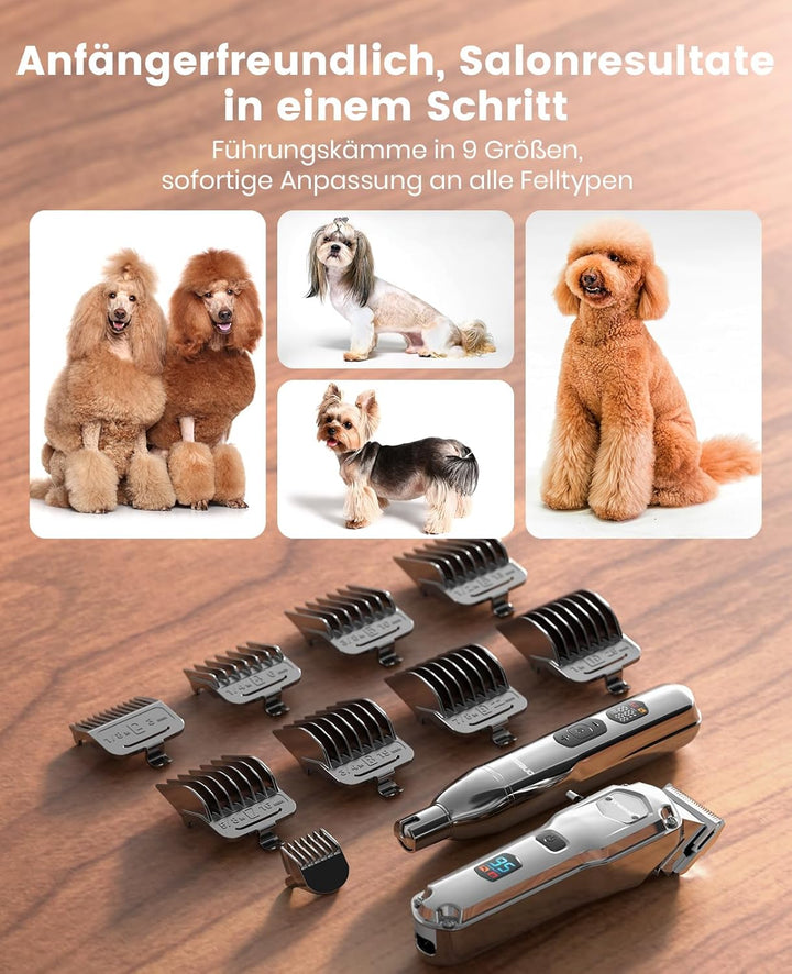 oneisall 4 in 1 Hundeschermaschine dickes/dichtes Fell, Leise Profi Schermaschine/Pfotentrimmer/Nage