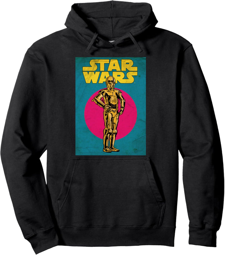 Star Wars C-3PO Side Pose Neon Portrait Pullover Hoodie