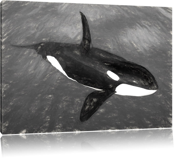 anmutiger Orca im Ozean Format: 100x70 auf Leinwand, XXL riesige Bilder fertig gerahmt mit Keilrahme