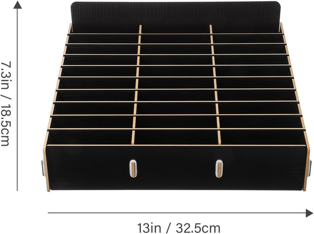 Operitacx Holz Handy Aufbewahrungsbox Mit 30 Fächern, Multi-Grid Handygarage Telefon Rechner Halter