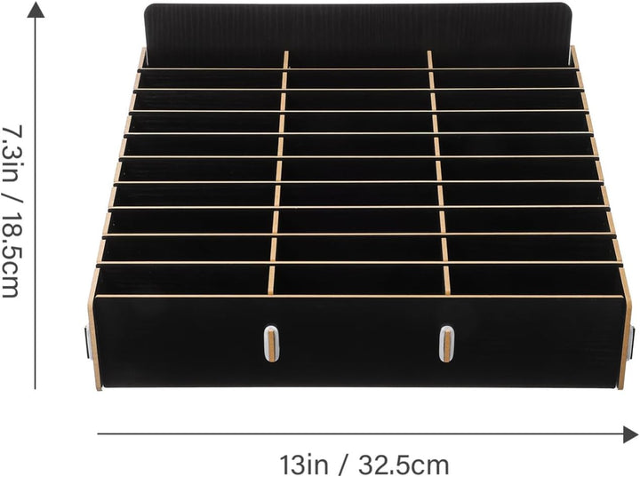 Operitacx Holz Handy Aufbewahrungsbox Mit 30 Fächern, Multi-Grid Handygarage Telefon Rechner Halter