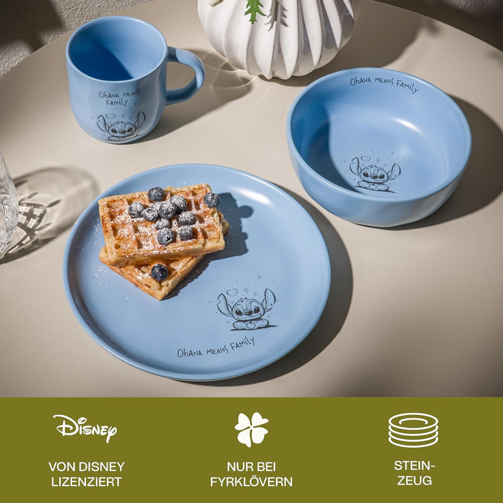 Disney Stitch Kuchenteller 20 cm – Hochwertiges Steingut mit Stitch, mit originellen Zitaten und han