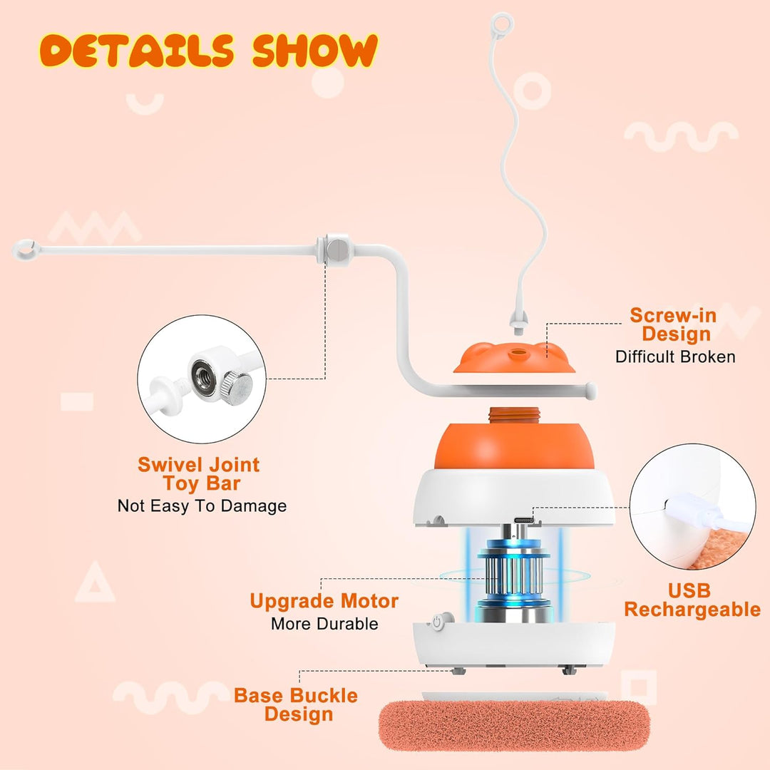 IOKHEIRA 4 in 1 interaktives Katzenspielzeug für Indoor Katzen Erwachsene, automatische Katzenspielz