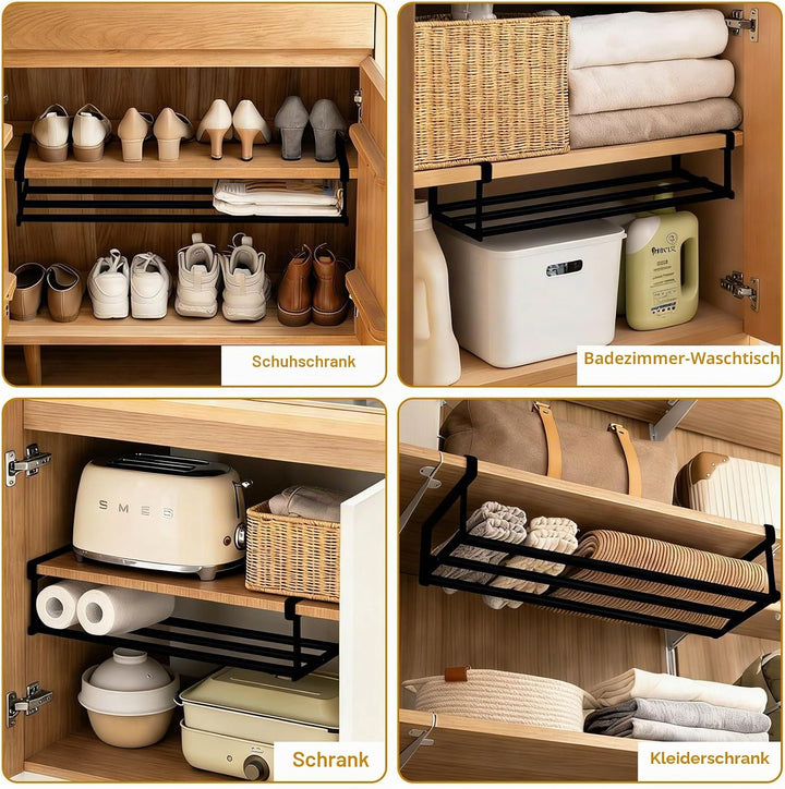 Hängendes Schuhregal Organizer 40–70 cm Ausziehbar – Erweiterbarer Regal Organizer unter dem Schrank