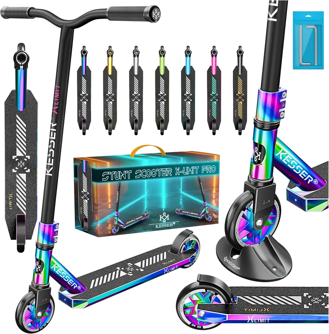 KESSER® Stunt Scooter X-Limit-Pro 360° Lenkung Funscooter Stuntscooter mit Ständer ABEC 9 Kugellager
