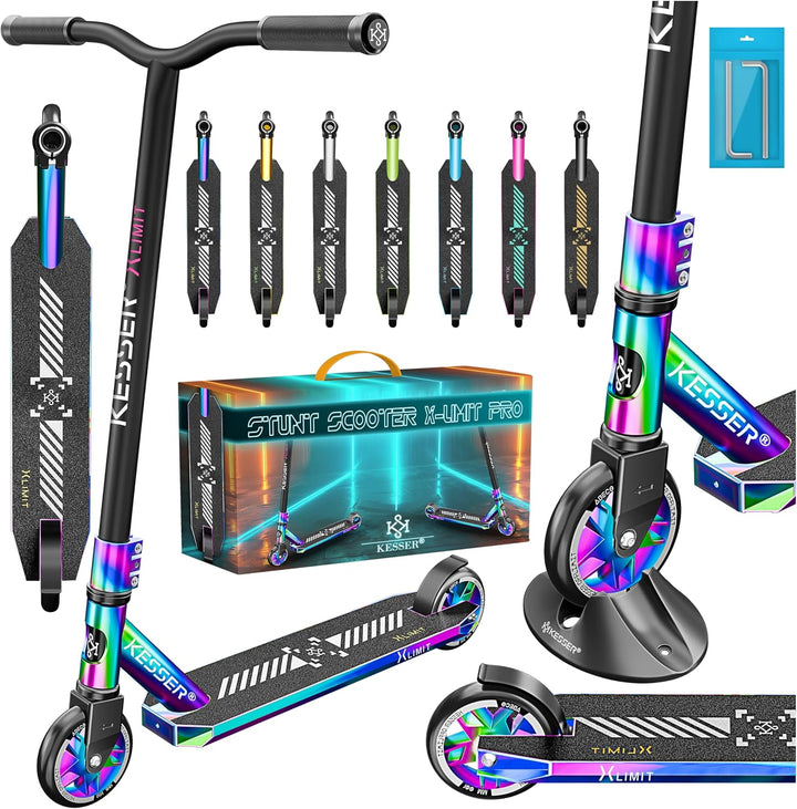 KESSER® Stunt Scooter X-Limit-Pro 360° Lenkung Funscooter Stuntscooter mit Ständer ABEC 9 Kugellager