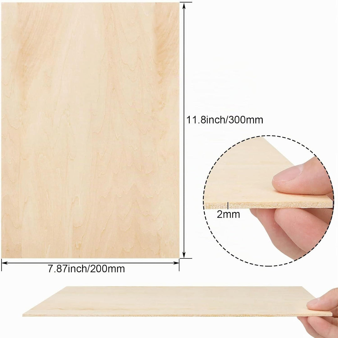 SENENQU 20 Stück Lindenholz 2 mm, 300 x 200 x 2 mm Sperrholzplatte Holz, Sperrholz Holzplatten zum B