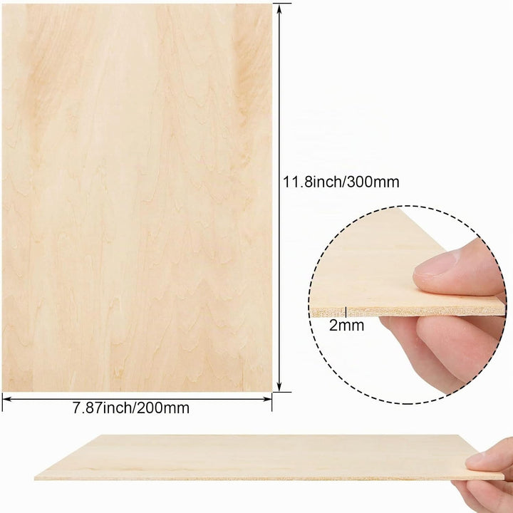 SENENQU 20 Stück Lindenholz 2 mm, 300 x 200 x 2 mm Sperrholzplatte Holz, Sperrholz Holzplatten zum B