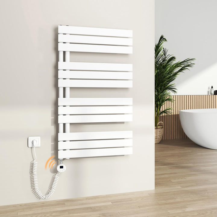 S'AFIELINA Badheizkörper Elektrisch mit Thermostat Weiss 1041x600mm 600 Watt Handtuchheizkörper Elek