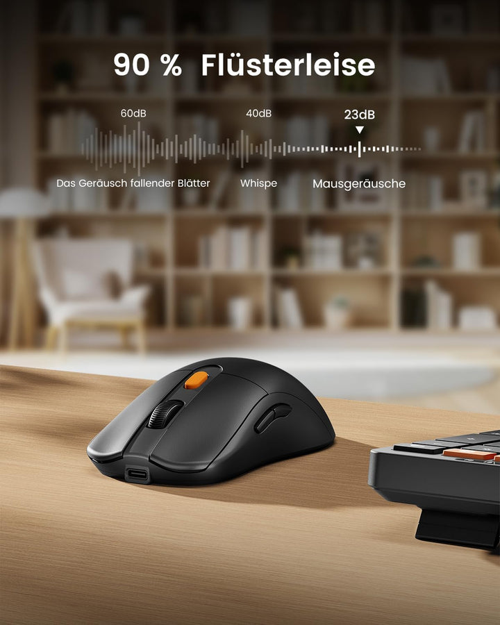 ProtoArc Kabellos Tastatur Maus Set, KM60 Full-Size Bluetooth Tastatur und Maus mit Handballenauflag