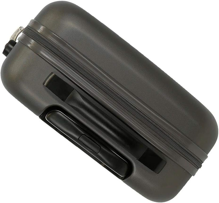 Roll Road India Kabinenkoffer Grau 40x55x20 cms Hartschalen ABS Kombinationsschloss 37L 2,5Kgs 4 Dop
