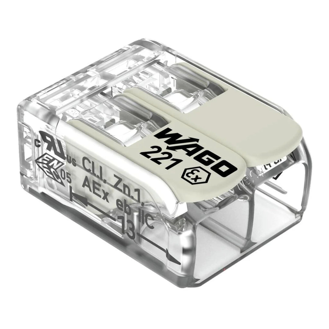 WAGO® Klemme, 2-Leiter, 6 mm², Ex, Verbindungsklemme mit Hebel, 221-682 (50 Stück)