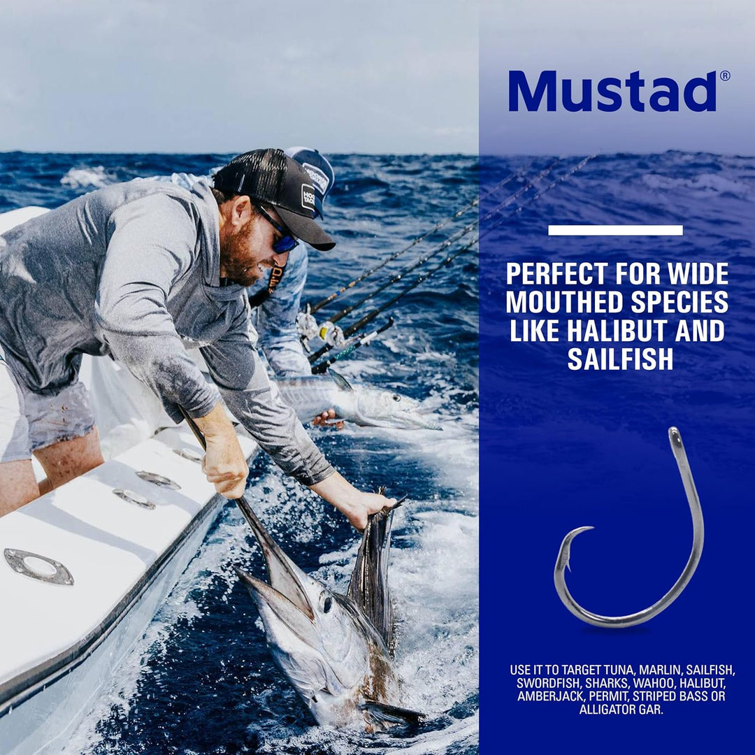 Mustad Classic 39944 Standard Wire Demon Perfect In Line Wide Gap Circle Hook | Salzwasser Süsswasse