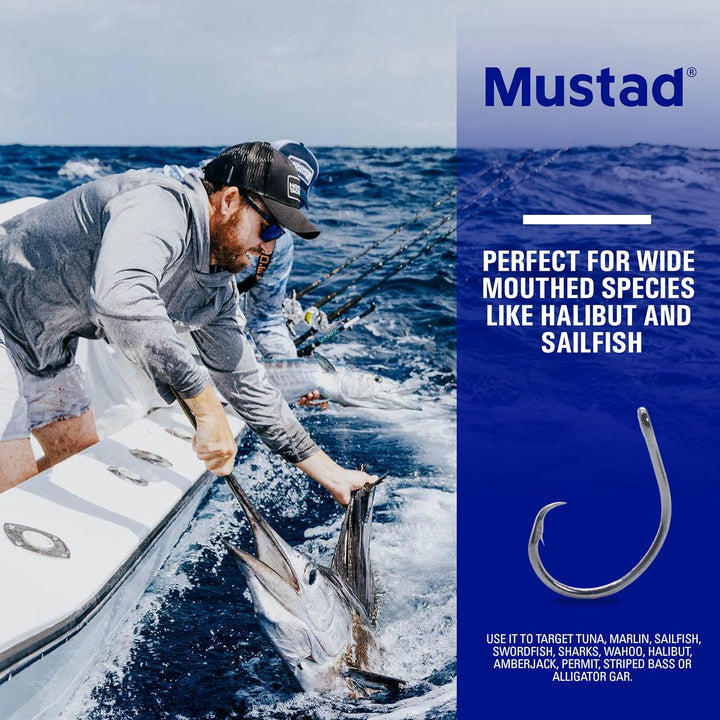 Mustad Classic 39944 Standard Wire Demon Perfect In Line Wide Gap Circle Hook | Salzwasser Süsswasse