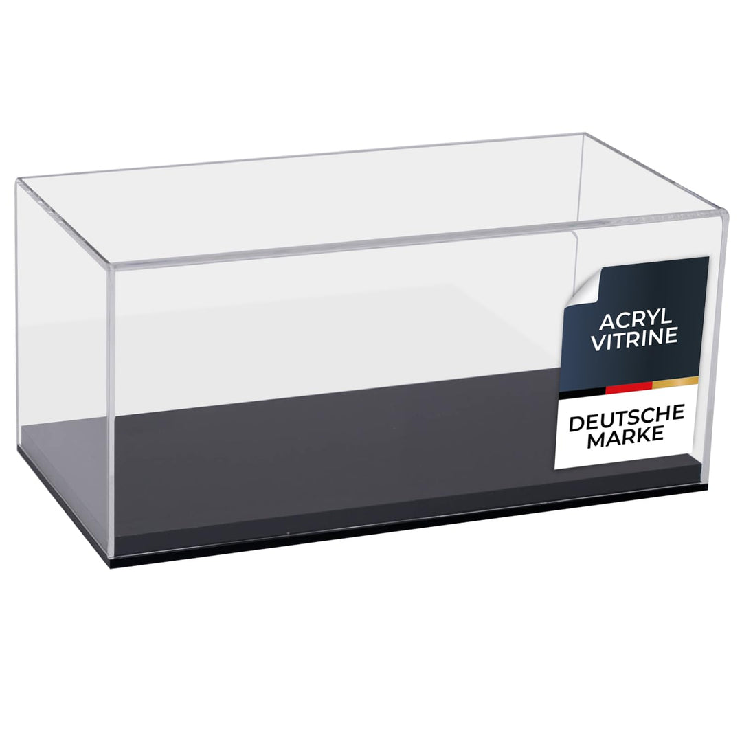 HMF 46803 Acryl Vitrine/Schaukasten für Modellautos, Figuren | 30 x 15 x 14 cm | Transparent 30 cm Q