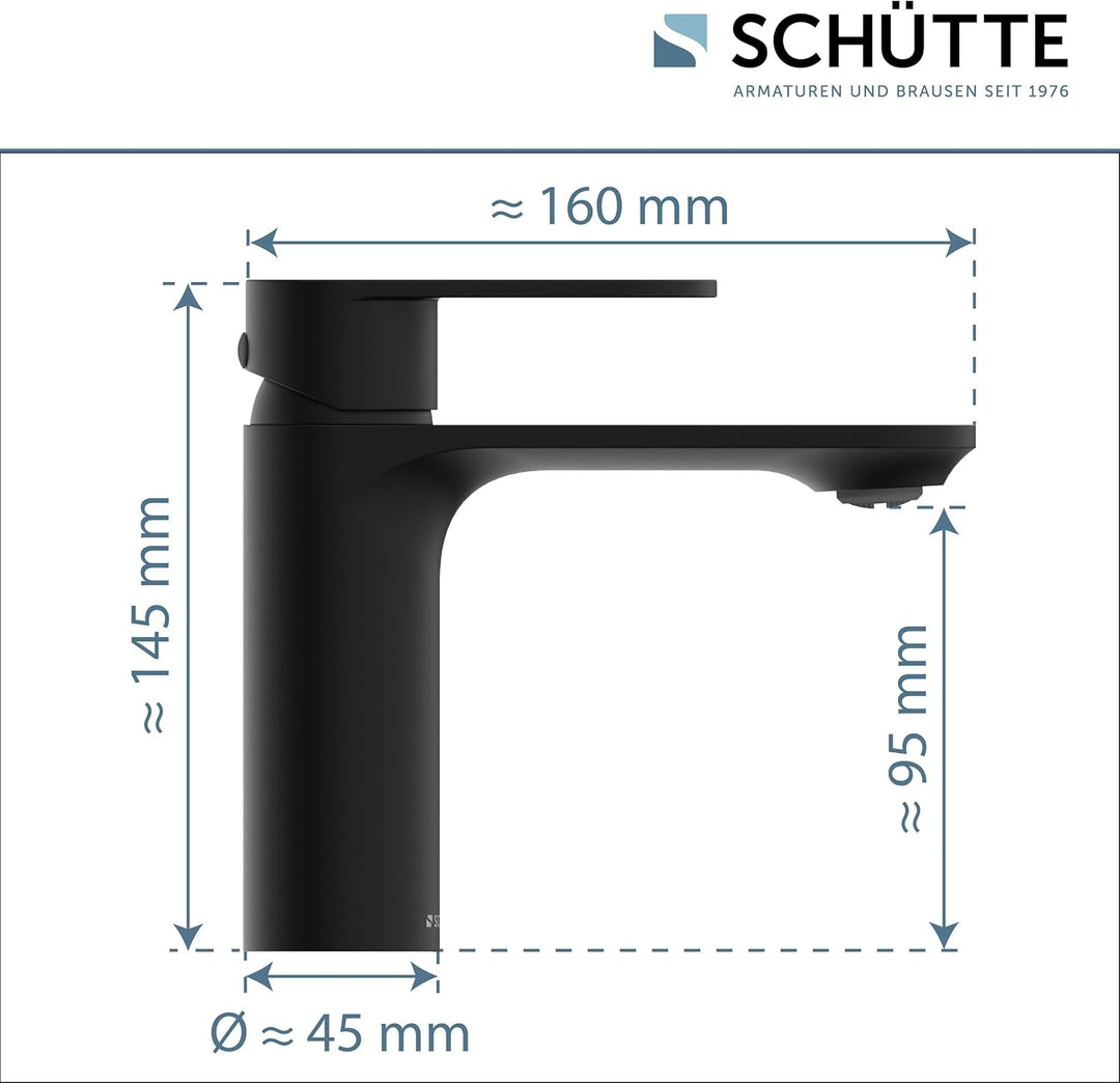 SCHÜTTE Waschtischarmatur MONTANA 32316, Wasserhahn Bad mit Ablaufgarnitur, Armatur Badezimmer, Einh