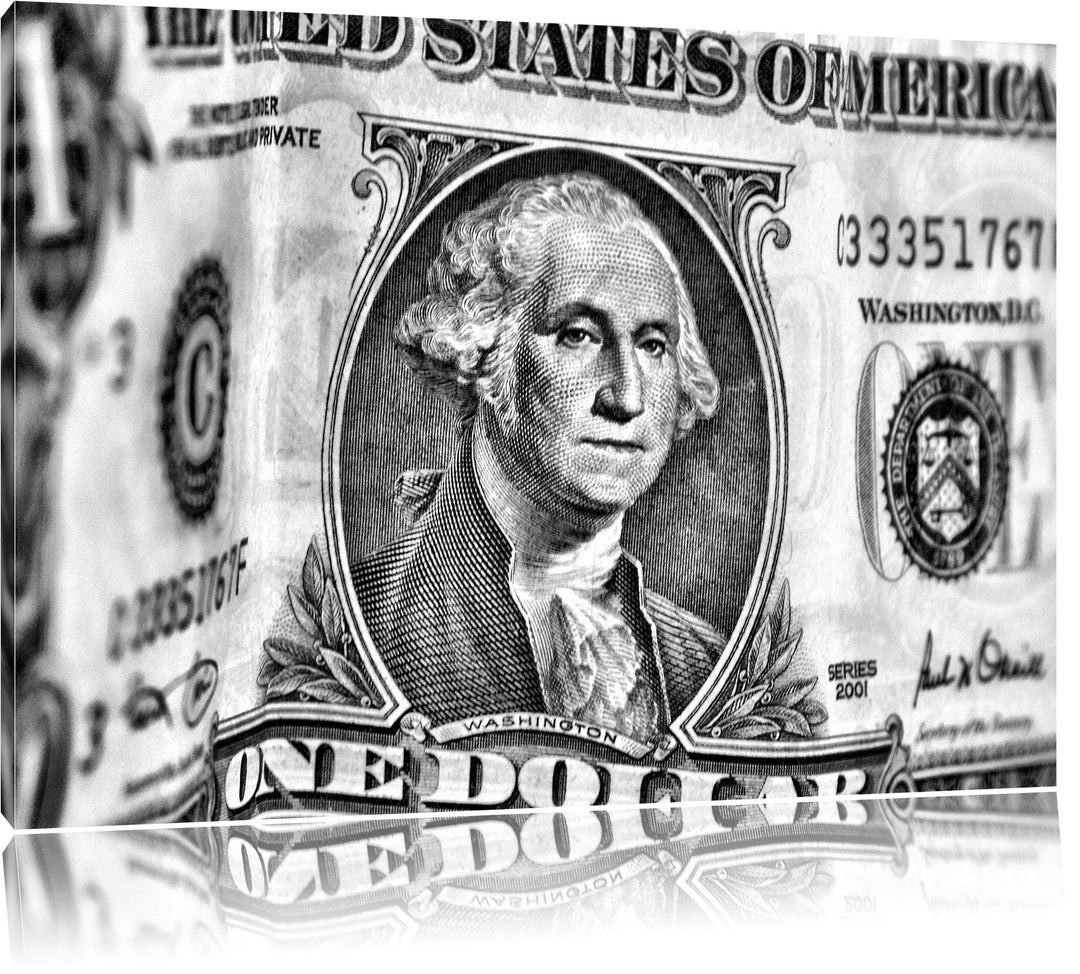 Pixxprint Geldschein Dollar als Leinwandbild/Grösse: 100x70 cm/Wandbild/Kunstdruck/fertig bespannt,