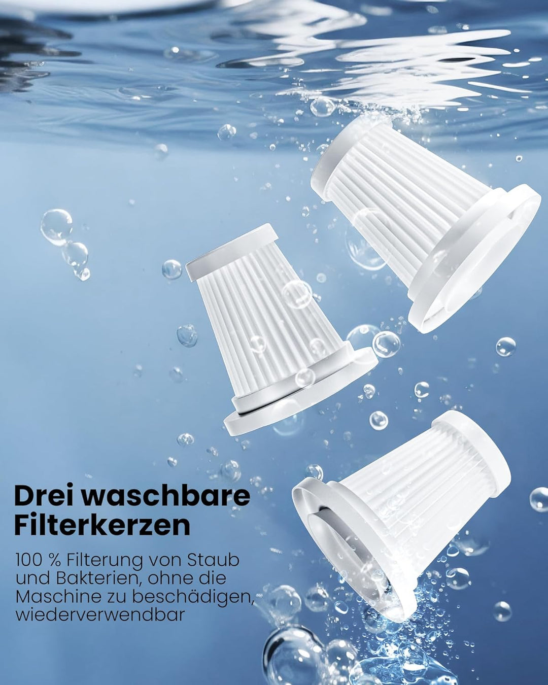 Handstaubsauger, Akku für Handstaubsauger mit Digitalanzeige und LED-Beleuchtung, 21000 Pa bürstenlo