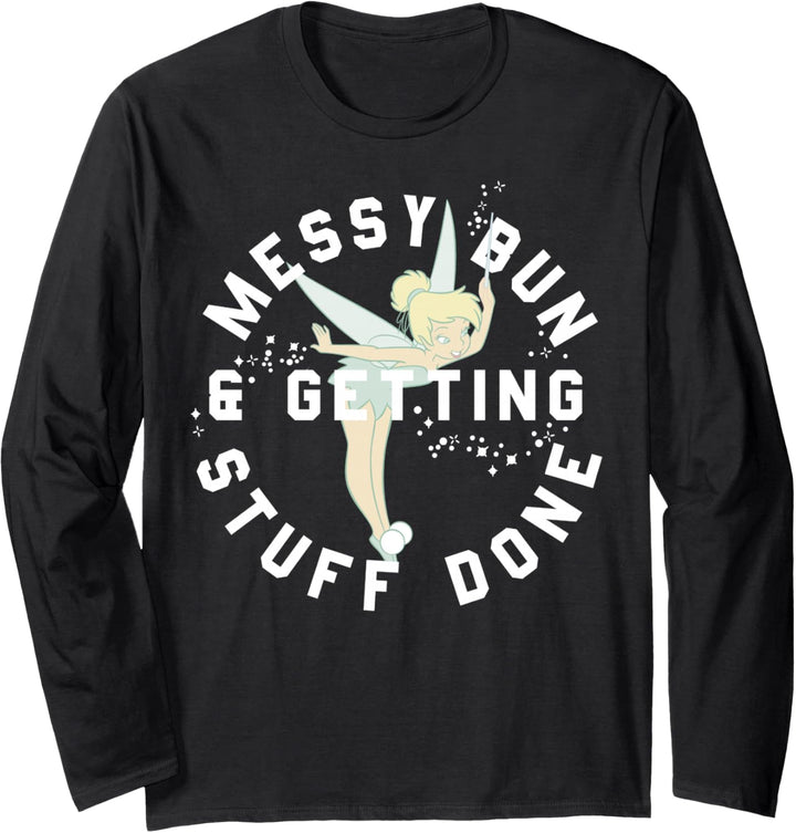 Disney Peter Pan Tinker Bell Messy Bun Getting Stuff Done Langarmshirt