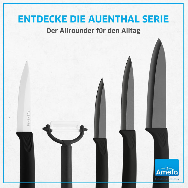 Amefa AUENTHAL Keramikmesser Set | 4-teilig | Klingen aus Keramik | Extrem scharf und leicht | Kochm