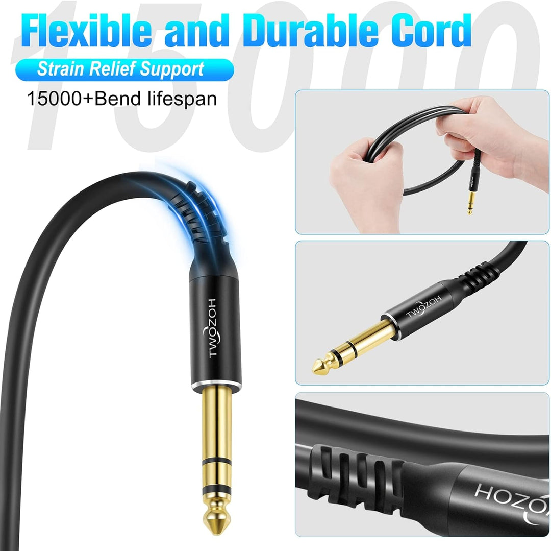 Twozoh XLR auf Klinke 6,3 5M, XLR Stecker auf TRS 6,35 mm Stereo Gitarrenkabel (Profesional/Hifi) 5M