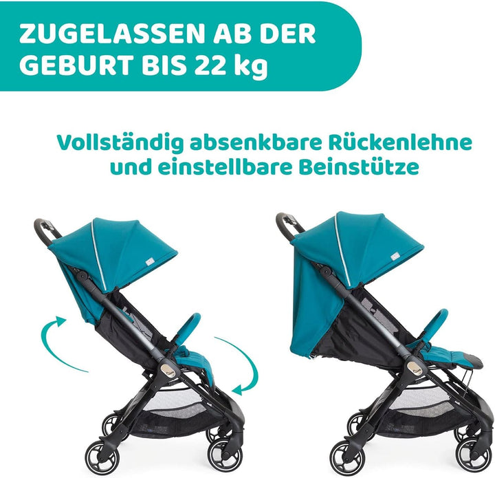 Chicco We Kinderwagen, faltbar, ultraleicht, ab Geburt bis 22 kg, Reise-Kinderwagen, ultra-kompakter