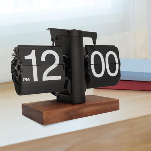 Ejoyous Flip Clock Digitale Flip-Uhr, Retro Automatische Wendigitale Uhr, Batteriebetrieben, Mechani