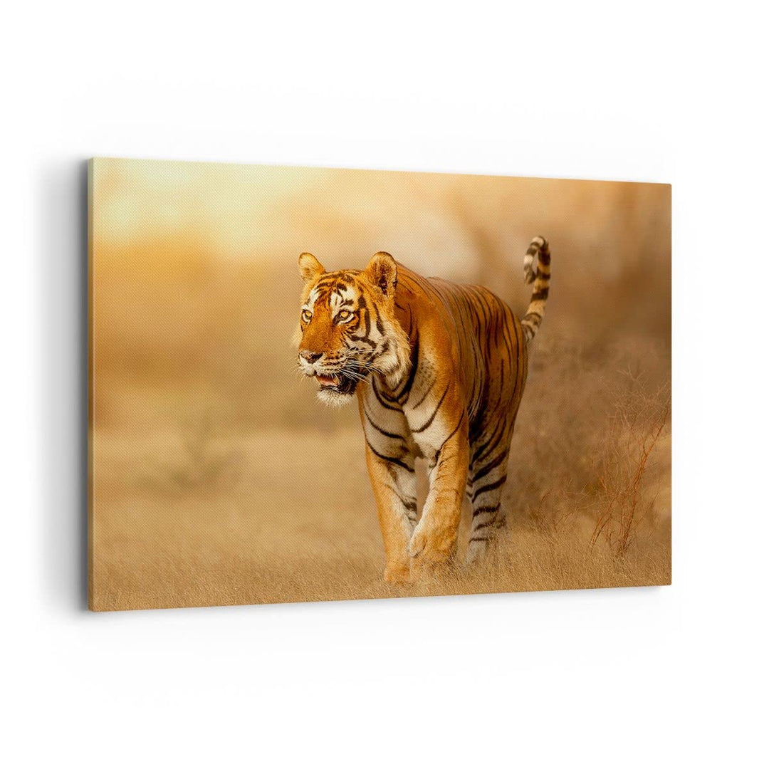 ARTTOR Bilder auf Leinwand 100x70cm Leinwandbild mit Rahmen tiger tier Gross Wanddeko Bild Schlafzim