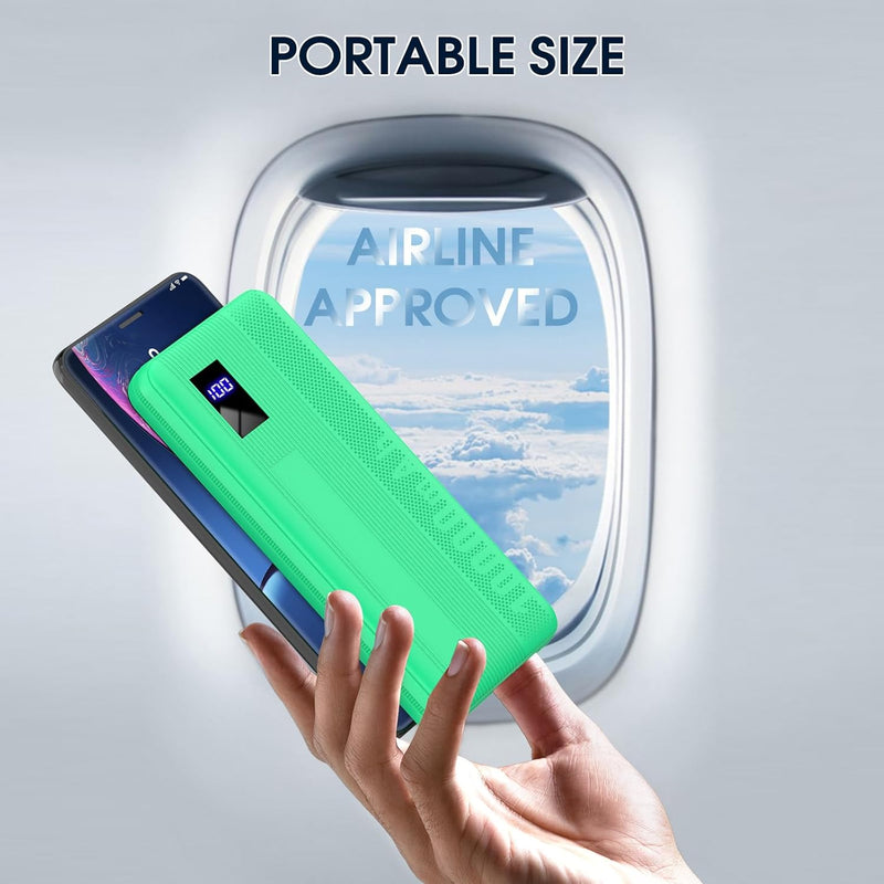 Power Bank, 10000mAh Powerbank Klein Aber Stark, Externe Handyakkus USB C Port, Externer Akku LED Di