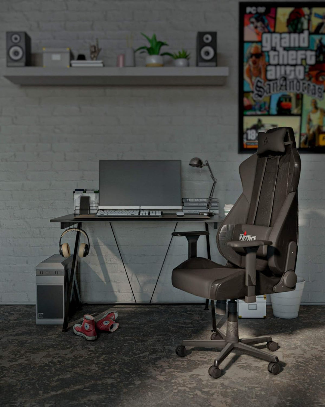 NITRO CONCEPTS S300 Gamingstuhl - Ergonomischer Bürostuhl Schreibtischstuhl Chefsessel Bürostuhl Pc