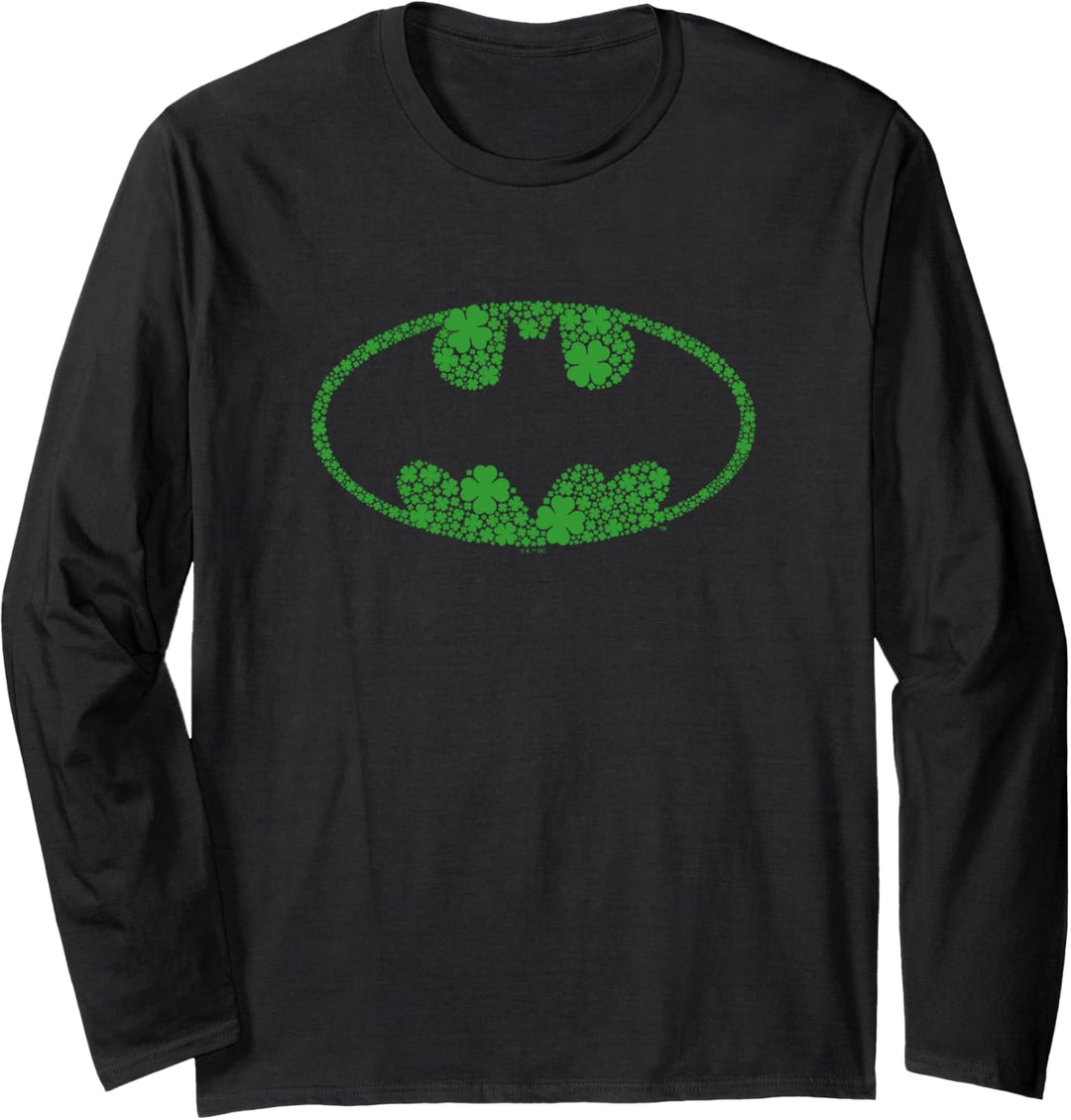 Batman St. Patrick's Day Shamrock Logo Langarmshirt