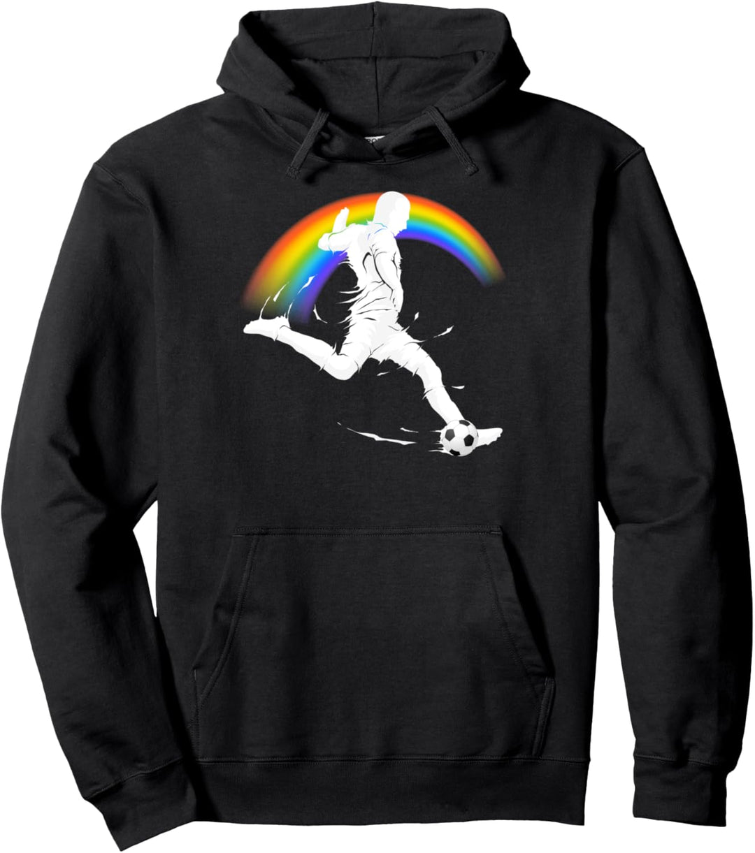 Fussball, Regenbogen Pullover Hoodie