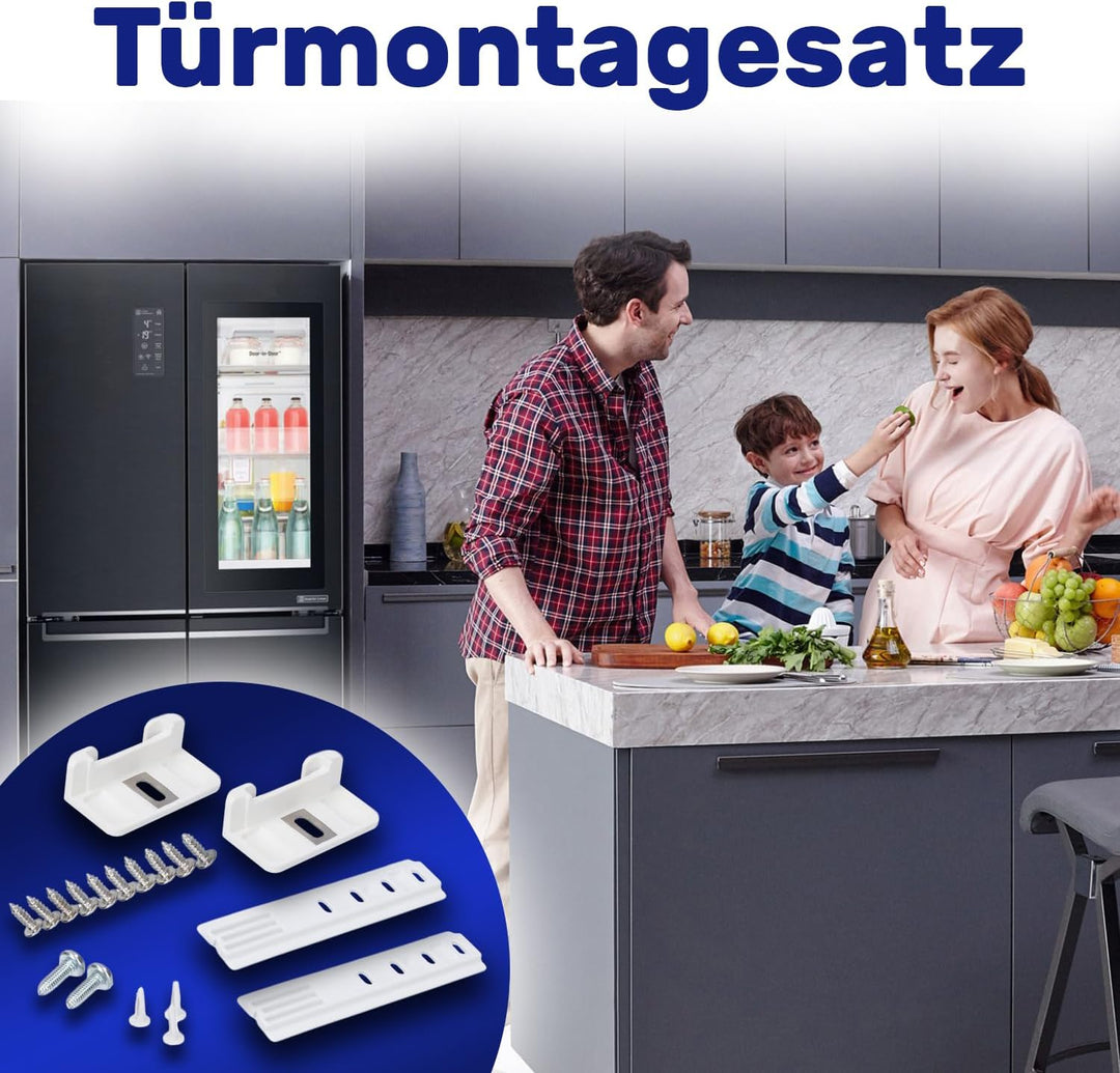 2 Stück Türmontageset Schleppscharnier für Einbau Kühlschrank und Gefrierschrank 9086322 für Liebher
