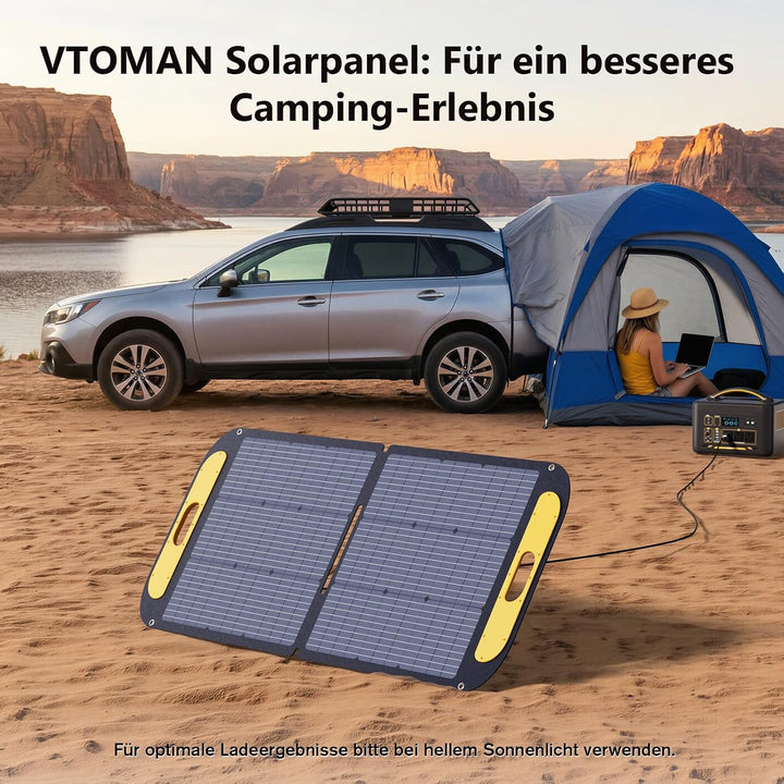 VTOMAN 110W Leicht Faltbares Solarpanel, 25% Wirkungsgrad IP67 Wasserdicht DE-110W LT, DE-110W LT