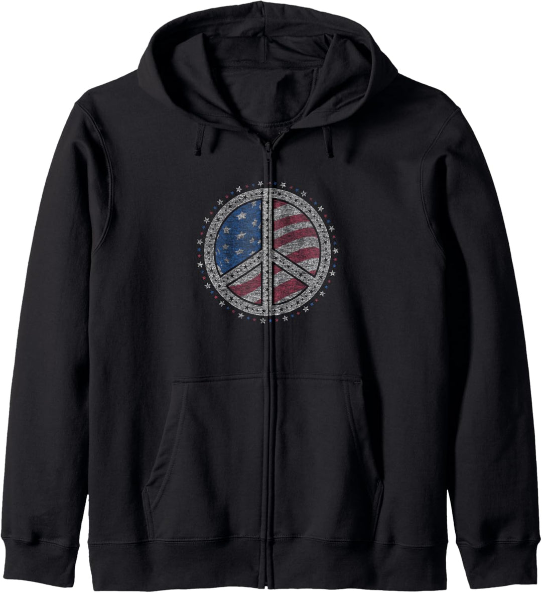 Americana Peace Sign Stars American Flag Kapuzenjacke