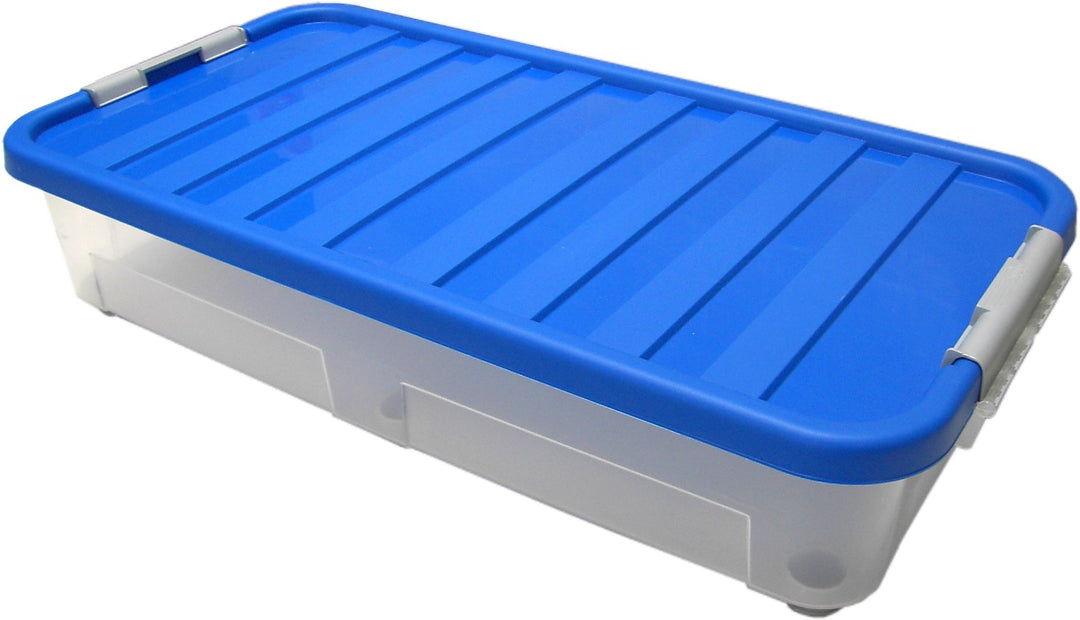HEIDRUN Unterbettbox, Unterbett-Rollbox, 80 x 40 x 18 cm, mit farbig sortiertem Deckel, mit Rollen,