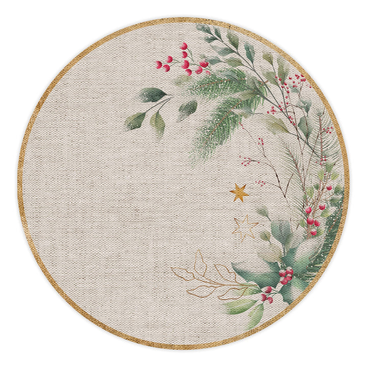 Set mit 4 Einzelstücken, Vinyl, rund, Weihnachtsstrauss, 40 cm