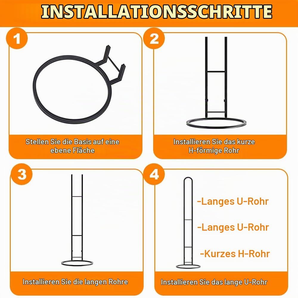 6 Stufiger Ballständer, Ballhalter aus Metall Ball Aufbewahrung, Vertical Ballregal Football Ständer