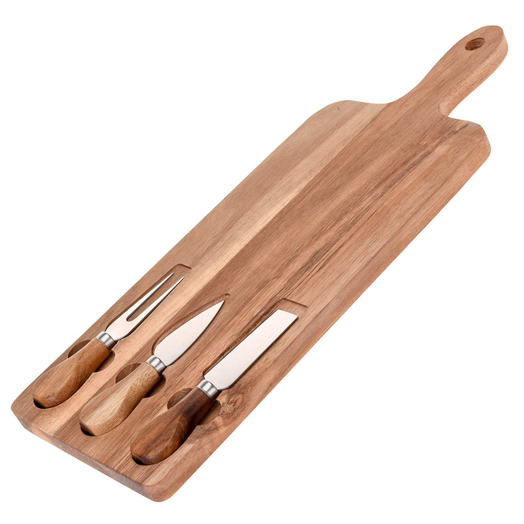 EH Excellent Houseware Käsebrett+3 Messer, 43x16 cm, Set