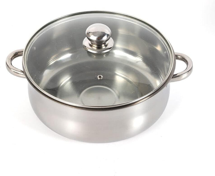 Dampfgarer mit 5 Ebenen aus Edelstahl, 26/28/30cm Kochtopf aus Edelstahl mit Glasdeckel und zwei Dam