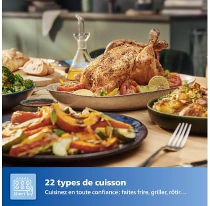 Friteuse Philips Séries Airfryer Combi XXL HD9880/90 Noir