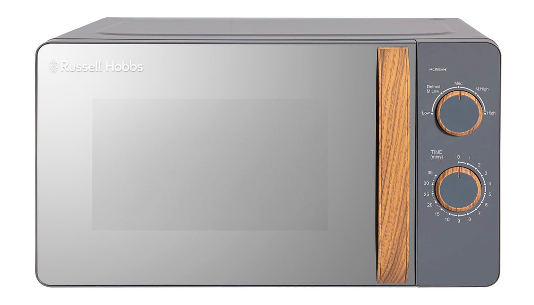 Russell Hobbs RHMM713G Manuelle Mikrowelle im kompakten skandinavischen Stil, 5 Leistungsstufen, Gri