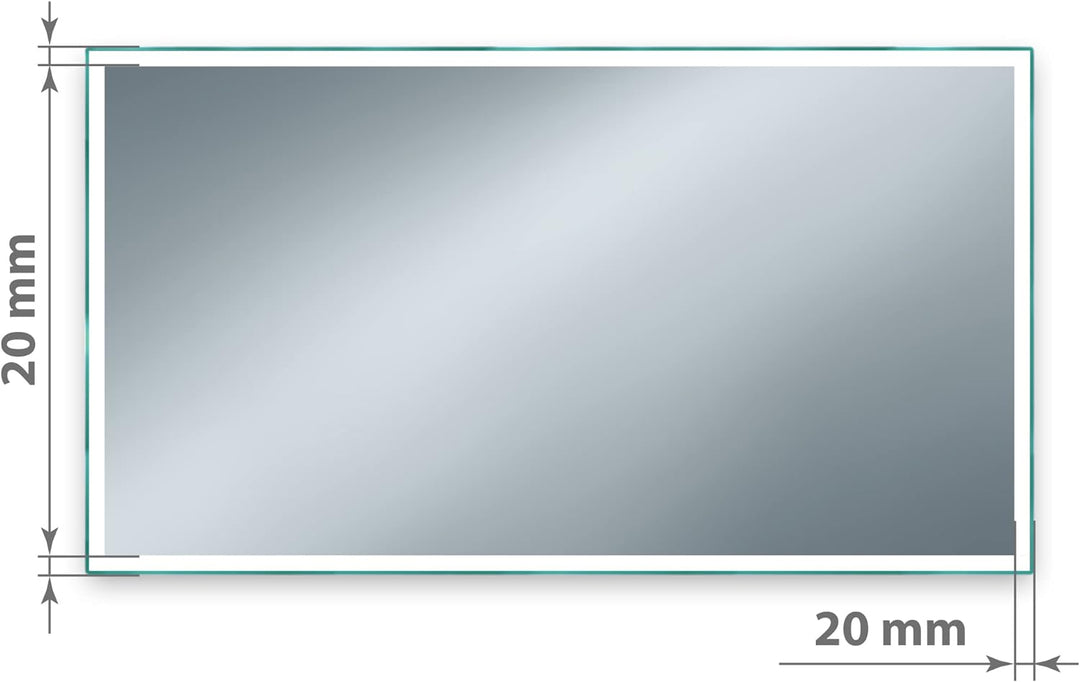 SARAR | Badspiegel Badezimmerspiegel mit LED-Beleuchtung, Vittoria, Leuchtspiegel, eckiger Wandspieg