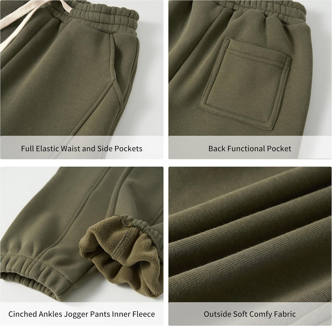 Rolanko Jogging Hose für Mädchen, Baumwoll Fleece Sport Joggers Trainingsanzug mit Mehreren Taschen